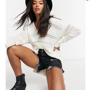 Free people, knitted long white sweater